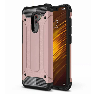 Microsonic Xiaomi Pocophone F1 Kılıf Rugged Armor Rose Gold