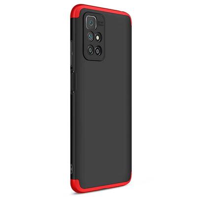 Microsonic Xiaomi Redmi 10 2022 Kılıf Double Dip 360 Protective AYS Siyah Kırmızı