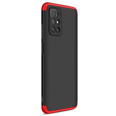 Microsonic Xiaomi Redmi 10 Kılıf Double Dip 360 Protective AYS Siyah Kırmızı
