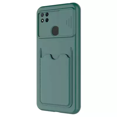 Microsonic Xiaomi Redmi 10A Kılıf Inside Card Slot Koyu Yeşil