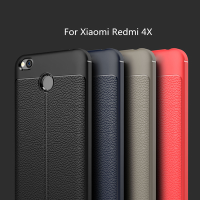 Microsonic Xiaomi Redmi 4x Kılıf Deri Dokulu Silikon Lacivert