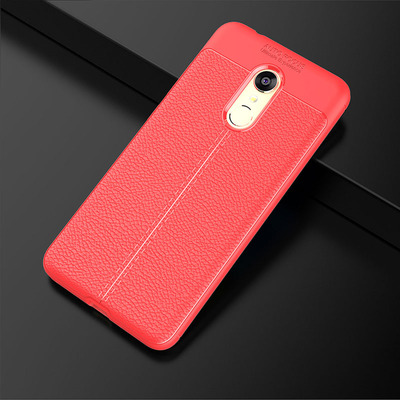 Microsonic Xiaomi Redmi 5 Kılıf Deri Dokulu Silikon Kırmızı