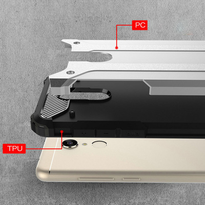 Microsonic Xiaomi Redmi 5 Plus Kılıf Rugged Armor Gümüş
