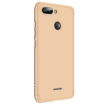 Microsonic Xiaomi Redmi 6 Kılıf Double Dip 360 Protective AYS Gold