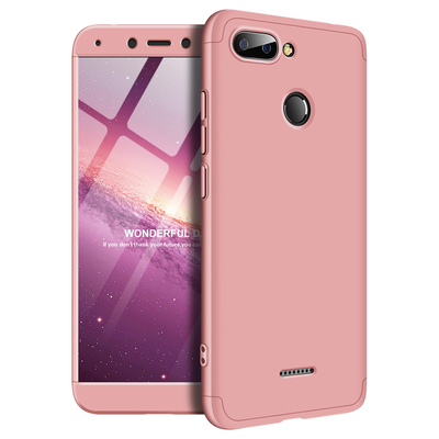 Microsonic Xiaomi Redmi 6 Kılıf Double Dip 360 Protective AYS Rose Gold