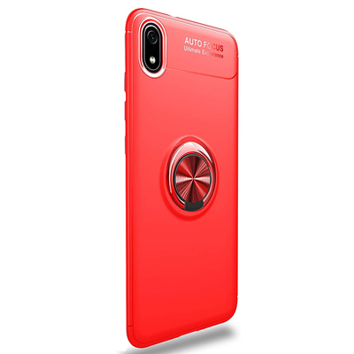 Microsonic Xiaomi Redmi 7A Kılıf Kickstand Ring Holder Kırmızı