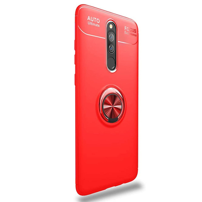 Microsonic Xiaomi Redmi 8 Kılıf Kickstand Ring Holder Kırmızı