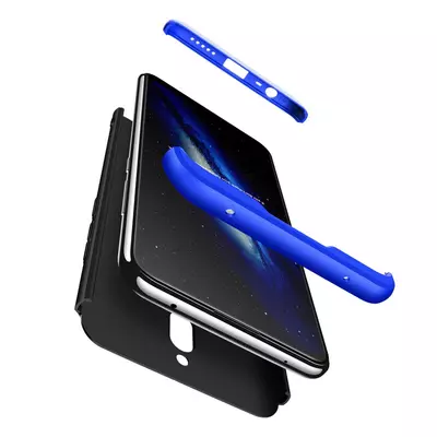 Microsonic Xiaomi Redmi 8 Kılıf Double Dip 360 Protective Siyah Mavi