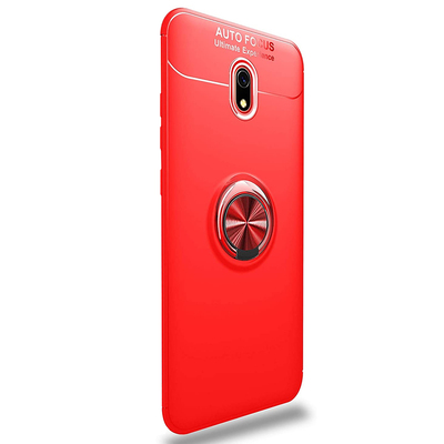 Microsonic Xiaomi Redmi 8A Kılıf Kickstand Ring Holder Kırmızı