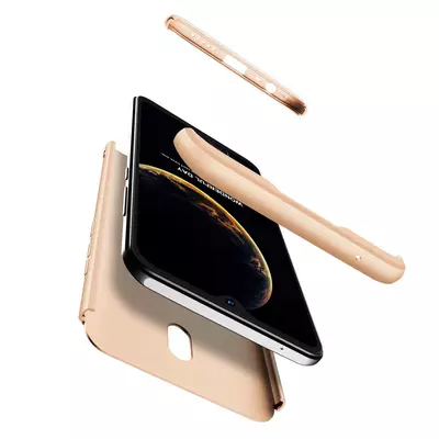 Microsonic Xiaomi Redmi 8A Kılıf Double Dip 360 Protective Gold