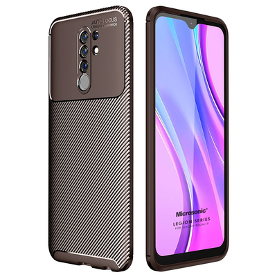 Microsonic Xiaomi Redmi 9 Kılıf Legion Series Kahverengi