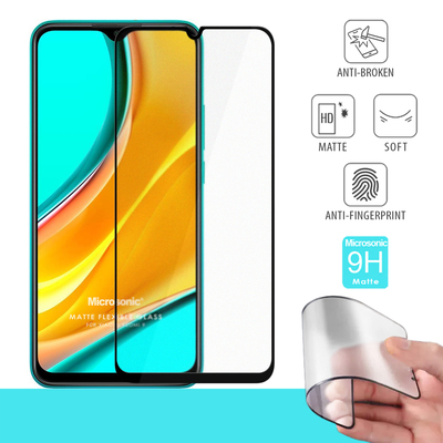 Microsonic Xiaomi Redmi 9 Matte Flexible Ekran Koruyucu Siyah