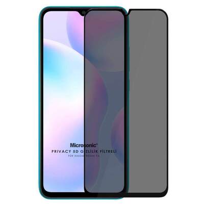 Microsonic Xiaomi Redmi 9A Invisible Privacy Kavisli Ekran Koruyucu Siyah