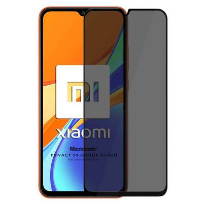 Microsonic Xiaomi Redmi 9C Invisible Privacy Kavisli Ekran Koruyucu Siyah