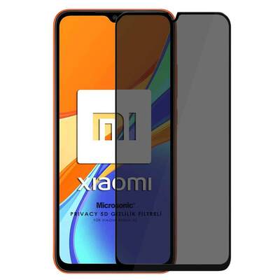 Microsonic Xiaomi Redmi 9C Invisible Privacy Kavisli Ekran Koruyucu Siyah