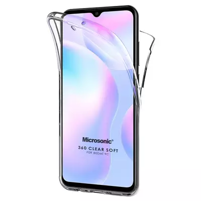 Microsonic Xiaomi Redmi 9C Kılıf Komple Gövde Koruyucu Şeffaf