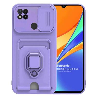 Microsonic Xiaomi Redmi 9C Kılıf Multifunction Silicone Lila