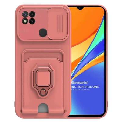 Microsonic Xiaomi Redmi 9C Kılıf Multifunction Silicone Pembe