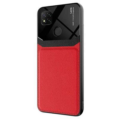 Microsonic Xiaomi Redmi 9C Kılıf Uniq Leather Kırmızı
