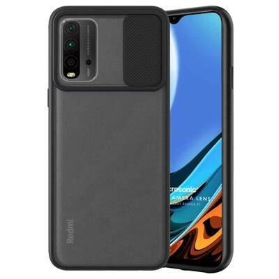 Microsonic Xiaomi Redmi 9T Kılıf Slide Camera Lens Protection Siyah