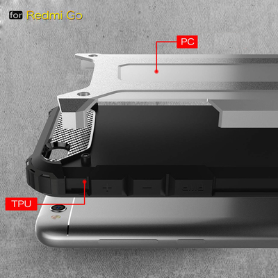 Microsonic Xiaomi Redmi Go Kılıf Rugged Armor Siyah