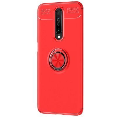 Microsonic Xiaomi Redmi K30 Kılıf Kickstand Ring Holder Kırmızı