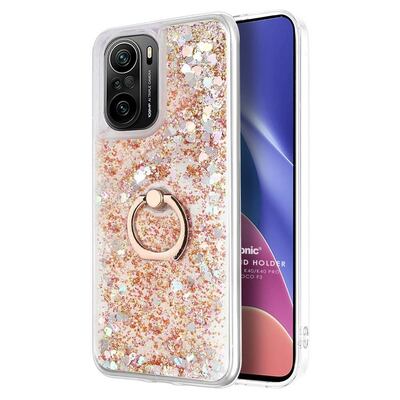 Microsonic Xiaomi Redmi K40 Pro+ Kılıf Glitter Liquid Holder Gold