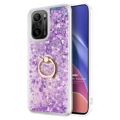 Microsonic Xiaomi Redmi K40 Pro+ Kılıf Glitter Liquid Holder Mor