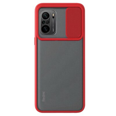 Microsonic Xiaomi Redmi K40 Pro+ Kılıf Slide Camera Lens Protection Kırmızı