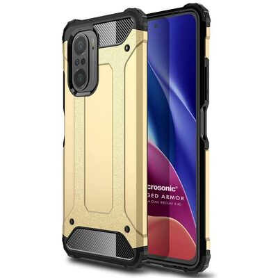 Microsonic Xiaomi Redmi K40 Pro Kılıf Rugged Armor Gold