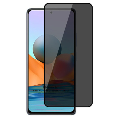 Microsonic Xiaomi Redmi Note 10 5G Invisible Privacy Kavisli Ekran Koruyucu Siyah