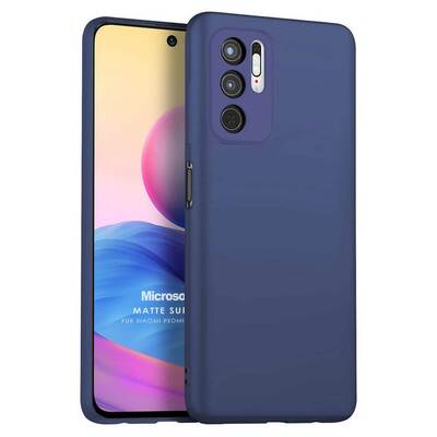 Microsonic Xiaomi Redmi Note 10 5G Kılıf Matte Silicone Lacivert