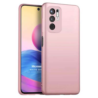 Microsonic Xiaomi Redmi Note 10 5G Kılıf Matte Silicone Rose Gold