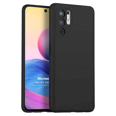 Microsonic Xiaomi Redmi Note 10 5G Kılıf Matte Silicone Siyah