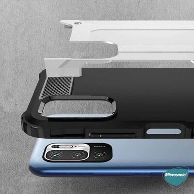 Microsonic Xiaomi Redmi Note 10 5G Kılıf Rugged Armor Mavi