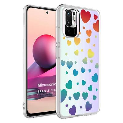 Microsonic Xiaomi Redmi Note 10 Braille Feel Desenli Kılıf Heart