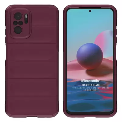 Microsonic Xiaomi Redmi Note 10 Kılıf Oslo Prime Bordo