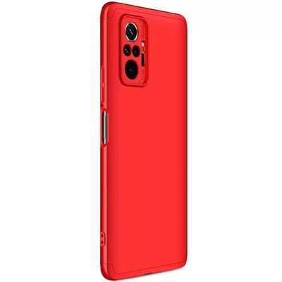 Microsonic Xiaomi Redmi Note 10 Pro Kılıf Double Dip 360 Protective Kırmızı