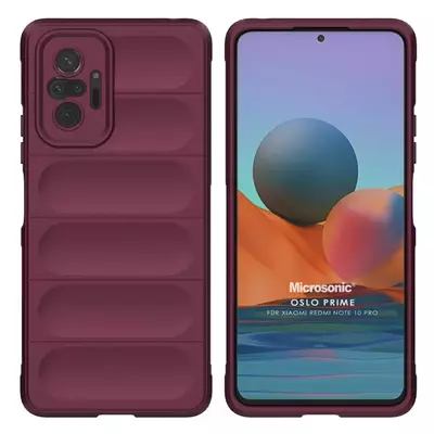 Microsonic Xiaomi Redmi Note 10 Pro Kılıf Oslo Prime Bordo