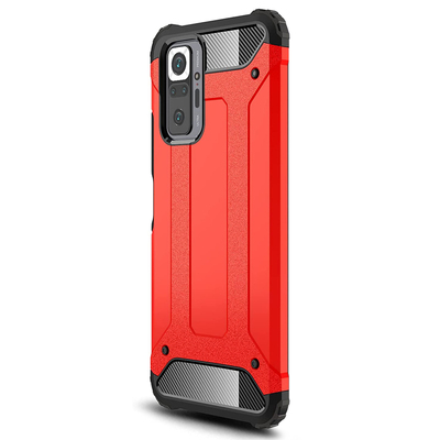Microsonic Xiaomi Redmi Note 10 Pro Max Kılıf Rugged Armor Kırmızı