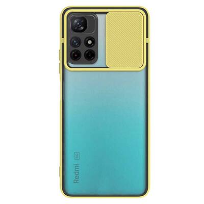 Microsonic Xiaomi Redmi Note 11 4G Kılıf Slide Camera Lens Protection Sarı