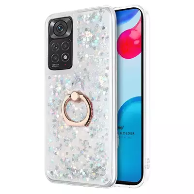 Microsonic Xiaomi Redmi Note 11 Kılıf Glitter Liquid Holder Gümüş