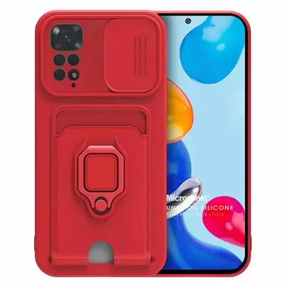 Microsonic Xiaomi Redmi Note 11 Kılıf Multifunction Silicone Kırmızı