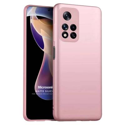 Microsonic Xiaomi Redmi Note 11 Pro Kılıf Matte Silicone Rose Gold