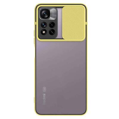 Microsonic Xiaomi Redmi Note 11 Pro Kılıf Slide Camera Lens Protection Sarı