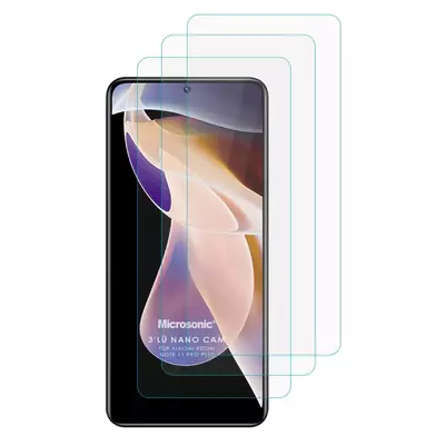 Microsonic Xiaomi Redmi Note 11 Pro Plus Ekran Koruyucu Nano Cam (3`lü Paket)