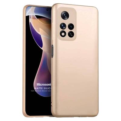 Microsonic Xiaomi Redmi Note 11 Pro Plus Kılıf Matte Silicone Gold