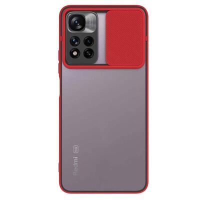 Microsonic Xiaomi Redmi Note 11 Pro Plus Kılıf Slide Camera Lens Protection Kırmızı
