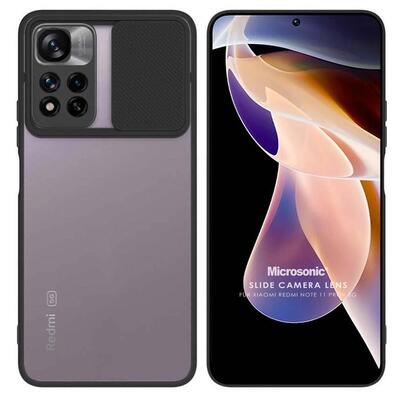 Microsonic Xiaomi Redmi Note 11 Pro Plus Kılıf Slide Camera Lens Protection Siyah