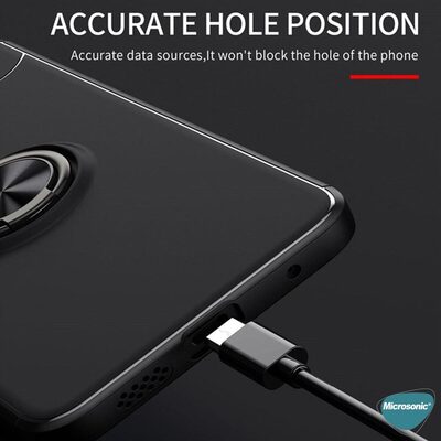 Microsonic Xiaomi Redmi Note 11S Kılıf Kickstand Ring Holder Siyah